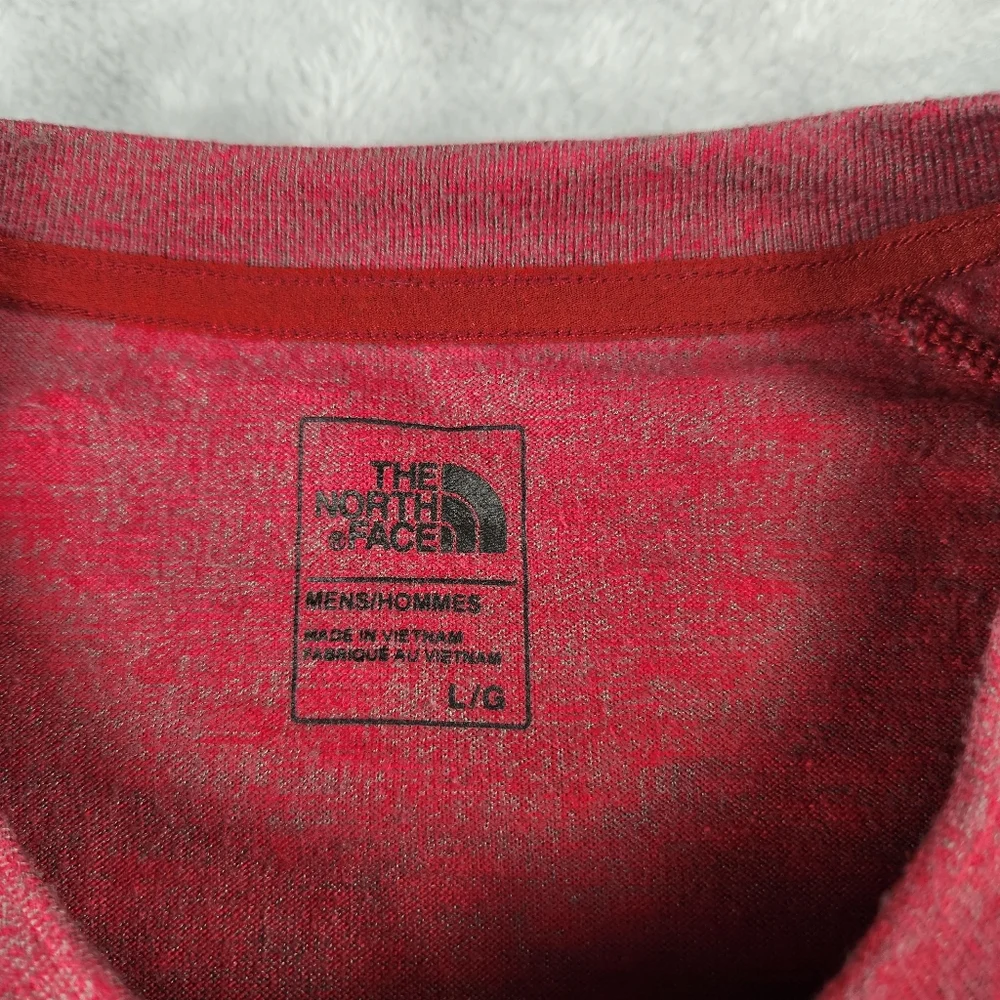 The North Face Shirt Men' Red Heather Long Sleeve Pullover Size L Large